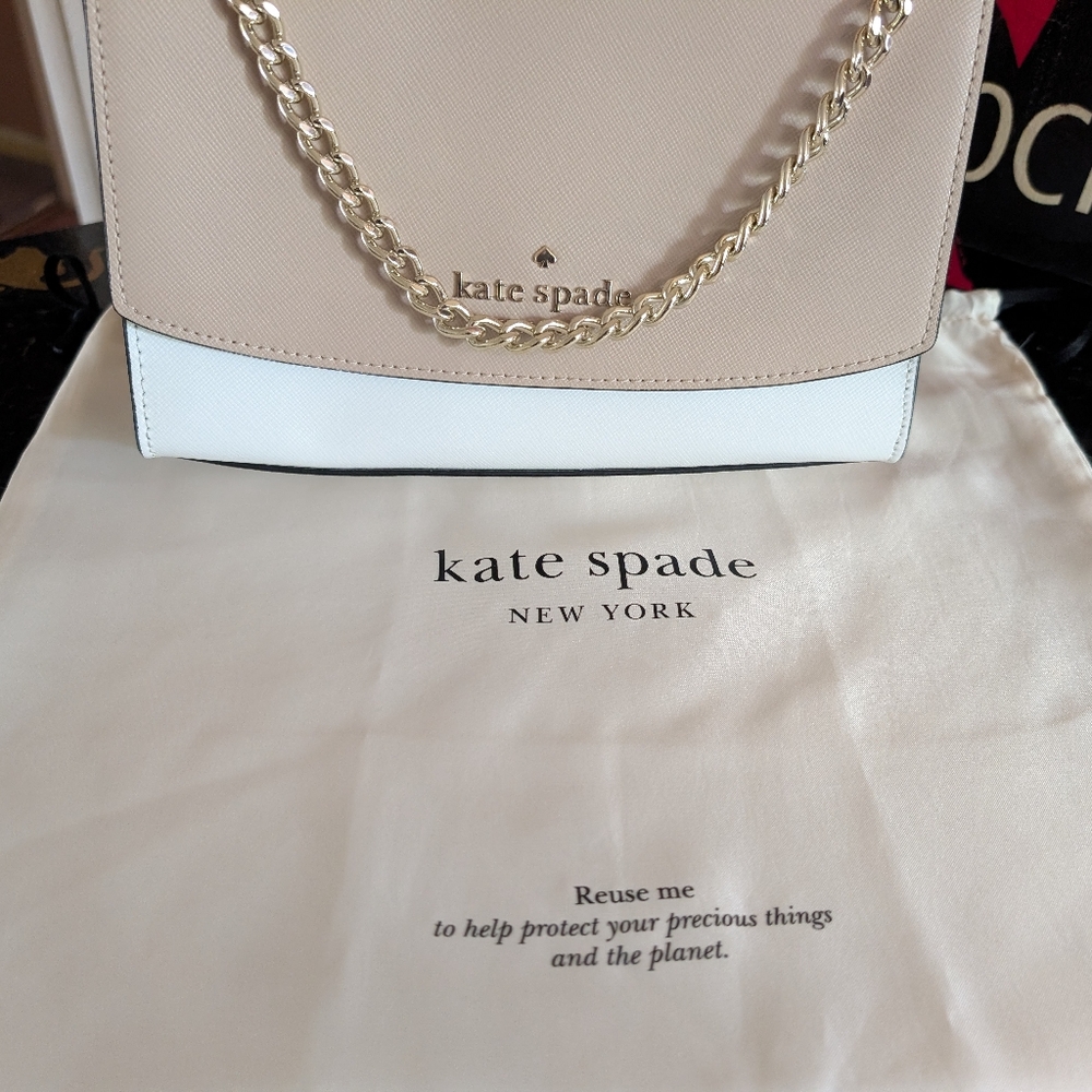 Kate Spade-New York Crossbody Satchel with Chain Strap - Picture 2 of 12